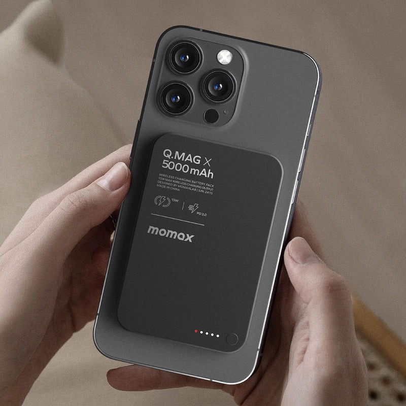 قیمت و خرید پاوربانک مگ سیف 15 وات 5000 میلی آمپر مومکس مدل Q.MAG X